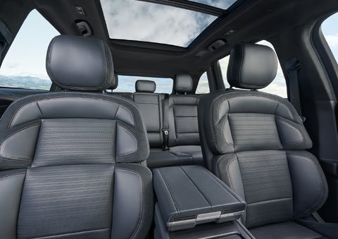 The spacious second row and available panoramic Vista Roof® is shown. | Haldeman Lincoln in Allentown PA