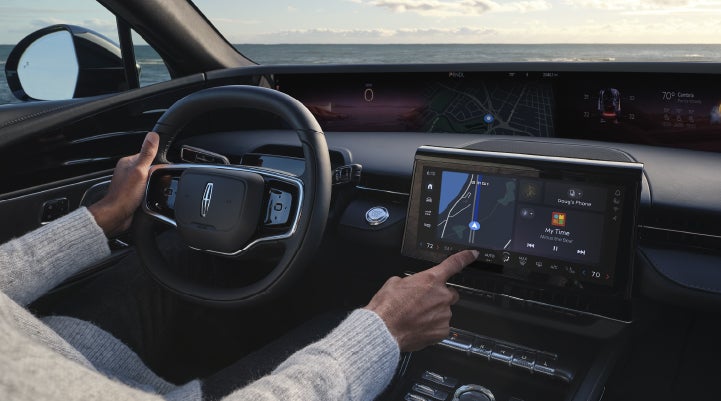 The driver of a 2026 Lincoln Nautilus® SUV interacts with the new Lincoln Digital Experience. | Haldeman Lincoln in Allentown PA