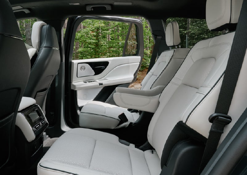 A side view of the second row with captain’s chairs in a 2027 Lincoln Aviator® Black Label™ SUV. | Haldeman Lincoln in Allentown PA