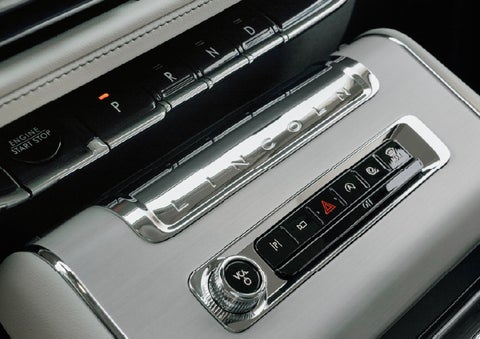 The piano key gear selector of a 2027 Lincoln Aviator® Back Label™ SUV. | Haldeman Lincoln in Allentown PA