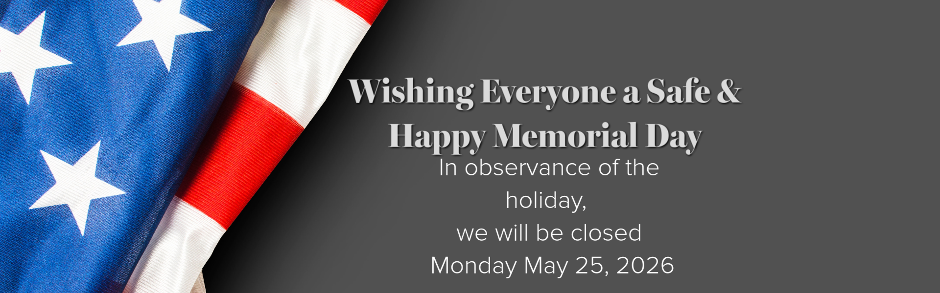Memorial Day Hours